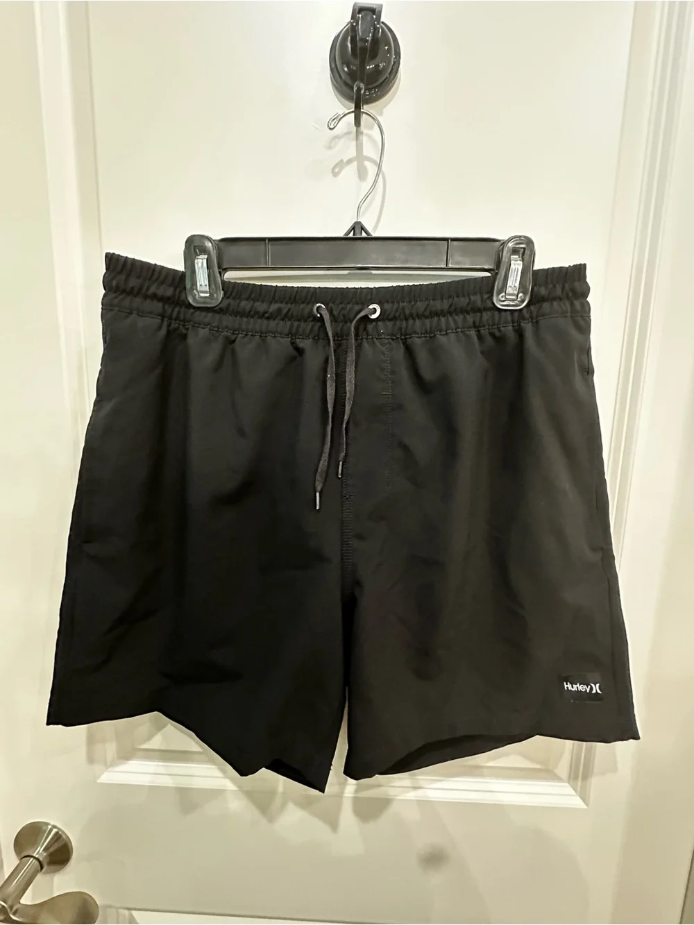 Hurley Men's Black Elastic Waist Swim Trunks